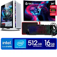 INTEL - Computadora Pc Core i7 3770 Monitor 24 fhd' RAM 16 GB SSD 500 GB