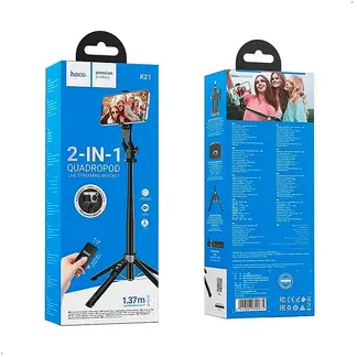 HOCO - Trípode Palo Selfie K21 Live Control Remoto 2 in 1 de 137m