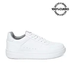 VIALE - Zapatilla Escolar Casual JOSE-2516 Blanco Homme Cuero