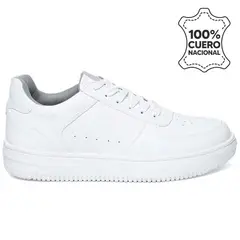 VIALE - Zapatilla Escolar Casual JOSE-2516 Blanco Homme Cuero