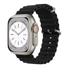 GENERICO - CORREA DE SILICONA OCEAN PARA WATCH 38-40-41 mm y 42 mm serie 10 NEGRO