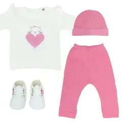 GENERICO - Conjunto Corazon - 5 piezas - Rosado