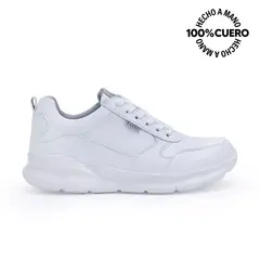 RABBIT - Zapatilla Escolar Casual JOSE-2512 Blanco Cuero