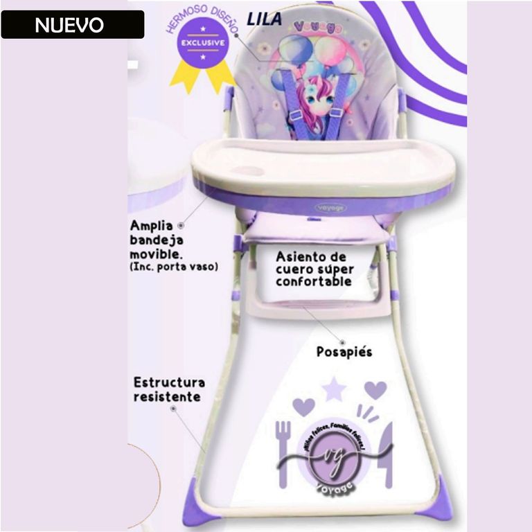 Silla de Comer para Bebe Lila