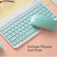 PREMIUM - TECLADO MOUSE INALAMBRICO BLUETOOTH AJ340169-VERDE