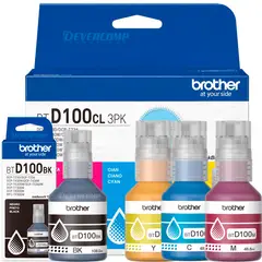 BROTHER - Kit de Tintas BTD100CL 3PK + BTD100BK