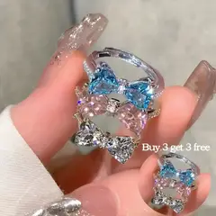 GENERICO - ANILLO AJUSTABLE MODELO CORAZON PACK DE 3 UNIDADES