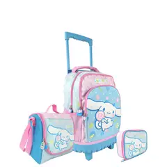 SCOOL - SET MOCHILA CINNAMOROLL OFICIO MALETA MOCHIRUEDAS PLUS PREMIUM 3 PZAS