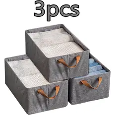 GENERICO - Pack 3 Cestas Organizadora Almacenamiento de Ropa de Gran Capacidad