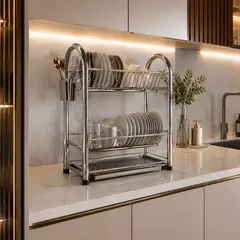 FINEZZA - Escurridor de 32 platos acero inoxidable