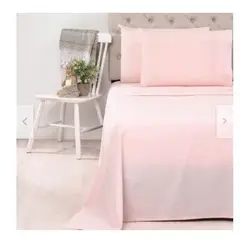 GENERICO - Sabanas De Algodón Bramante plaza y media rosado bebe