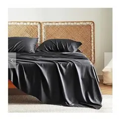 GENERICO - Sabanas De Algodón Bramante 2 plazas negro