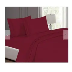 GENERICO - Sabanas De Algodón Bramante 2 plazas vino tinto