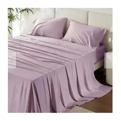 GENERICO - Sabanas De Algodón Bramante 2 plazas lila