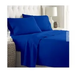 GENERICO - Sabanas De Algodón Bramante Queen azulino