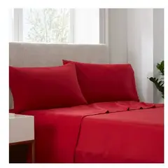 GENERICO - Sabanas De Algodón Bramante Queen rojo