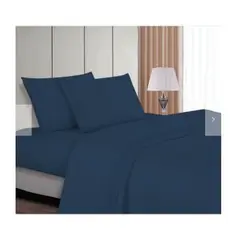 GENERICO - Sabanas De Algodón Bramante King azul acero