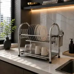 FINEZZA - Escurridor de 16 platos acero inoxidable
