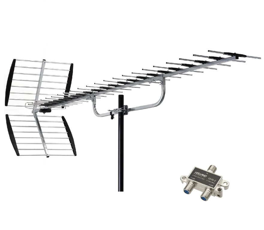 ANTENA DIGITAL GRANDE CON SPLITTER PARA DOS TELEVISORES