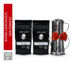 CAFE LAZO - Café tostado y molido 500 gr. + Cafetera 6 oz
