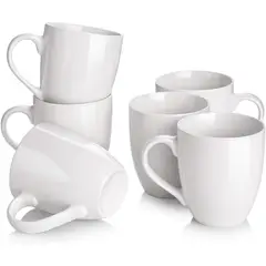 OEM - Tazas Blancas y Elegantes de Porcelana Pack X6 para Café té y más