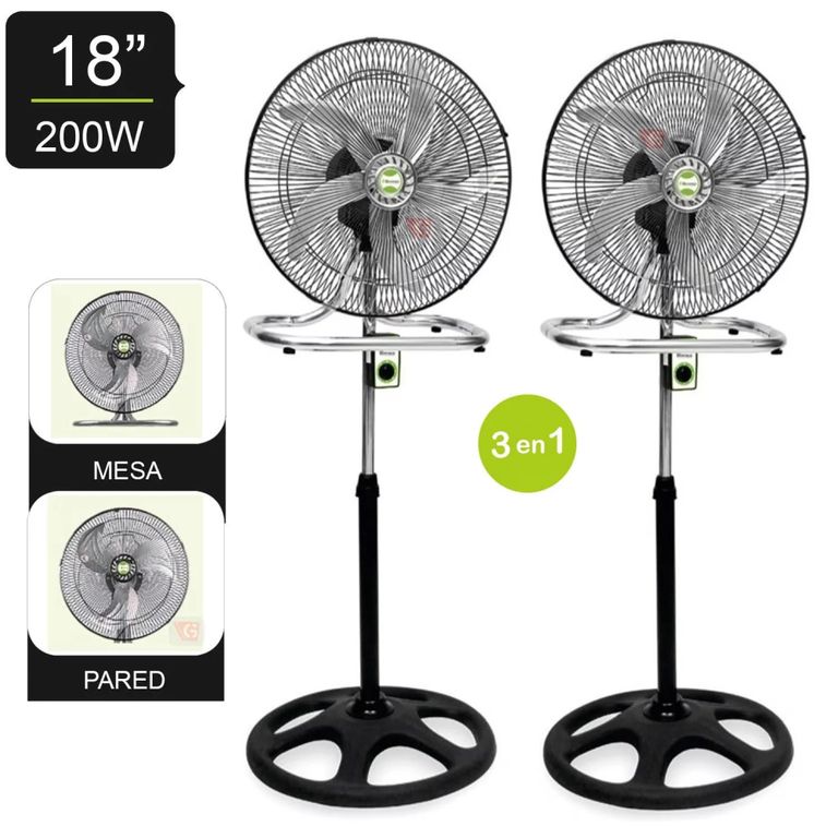Ventiladores 3 en 1 DE 18' BK-8219VING x 2Unidades
