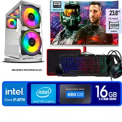 TEROS - Computadora Pc Intel Core i7 3770 Monitor 24 fhd' RAM 16 GB SSD 480 GB