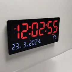 GENERICO - Reloj Digital de Pared con Fecha y Temperatura 36x16cm