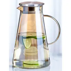 GENERICO - Jarra Dorada tapa de Acero Inox Resistente al Calor 1.6 L.