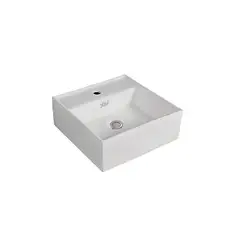 XM - Bowl Lavabo Ovalin de Loza Cuadrado Blanco