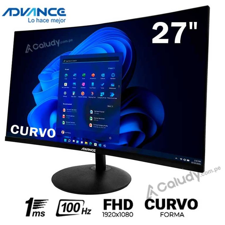 Monitor Curvo ADV-2751S 27 VA 100Hz 1ms Full HD DP - Negro