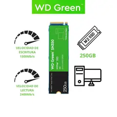 WESTERN DIGITAL - SSD M.2 NVME PCIE 3.0 SN350 GREEN 250GB