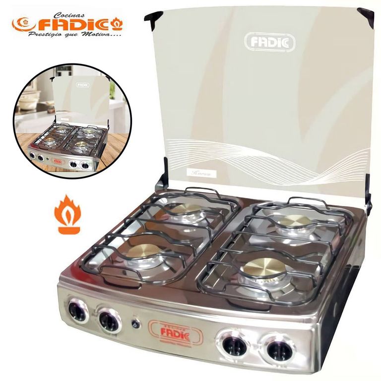 Cocina de mesa con tapa de vidrio Karen 22 4h