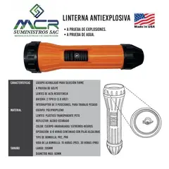 GENERICO - LINTERNA ANTIEXPLOSIVA INDUSTRIAL A PRUEBA DE AGUA 20CM