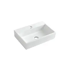 XM - Bowl Lavabo Ovalin de Loza Rectangular Blanco