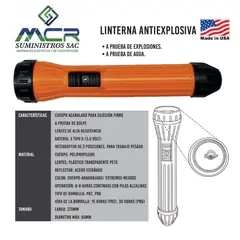 GENERICO - LINTERNA ANTIEXPLOSIVA INDUSTRIAL A PRUEBA DE AGUA 27CM