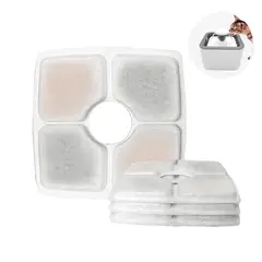 OEM - Set de 4 Filtros para Bebedero Cuadrado de Mascotas