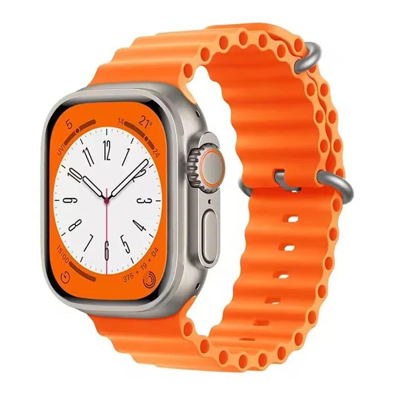 CORREA SILICONA OCEAN PARA WATCH 38-40-41-42 mm serie 10 NARANJA