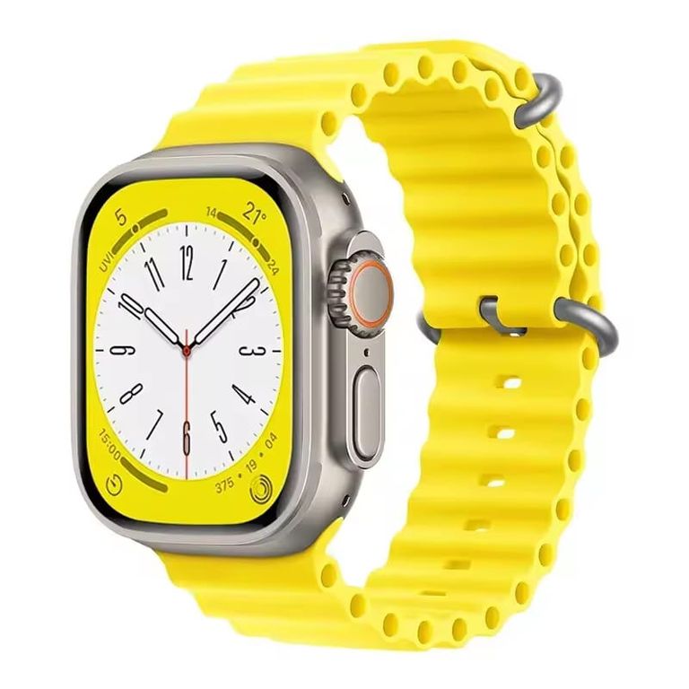 CORREA SILICONA OCEAN PARA WATCH 44-45-46-49 mm AMARILLO