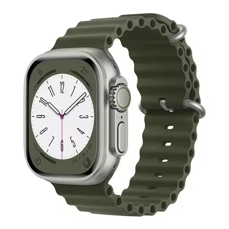 CORREA SILICONA OCEAN PARA WATCH 44-45-46-49 mm VERDE OLIVO