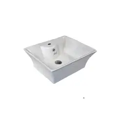 XM - Bowl Lavabo Ovalin de Loza Cuadrado Blanco