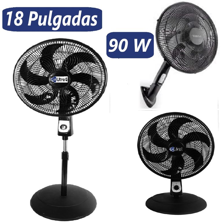 Ventilador 18" Pulgadas Silencioso 3 en1 Silencioso 90 Wats