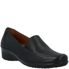 HUSH PUPPIES - Zapato Slip Mujer Negro Cuero y Suela Flexible