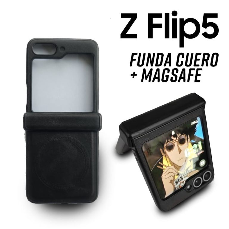 Case con Magsafe Para Samsung Z FLIP 5 Funda Cuero Sintético flip5