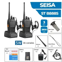 SEISA - Walkie Talkie 01 Par Radio Transmisor Receptor 3KM 5w ST-B888S