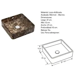XM - Ovalín de Loza Vitrificada Cuadrado Tigrillo Marrón
