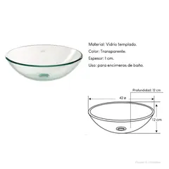 XM - Ovalín Redondo de Vidrio Templado Transparente
