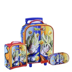 SCOOL - SET MOCHILA DRAGON BALL OFICIO PREMIUM MALETA LONCHERA CARTUCHERA 3PZA