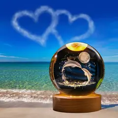 GENERICO - ESFERA DE CRISTAL XL LÁMPARA LED 3D ADORNO DECORATIVO