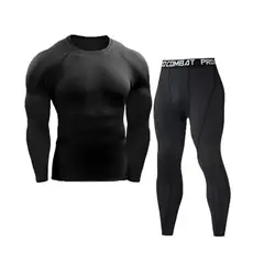 GENERICO - POLO MANGA LARGA Y PANTALÓN DEPORTIVO LICRA COMPRESIÓN - PACK 2 EN 1